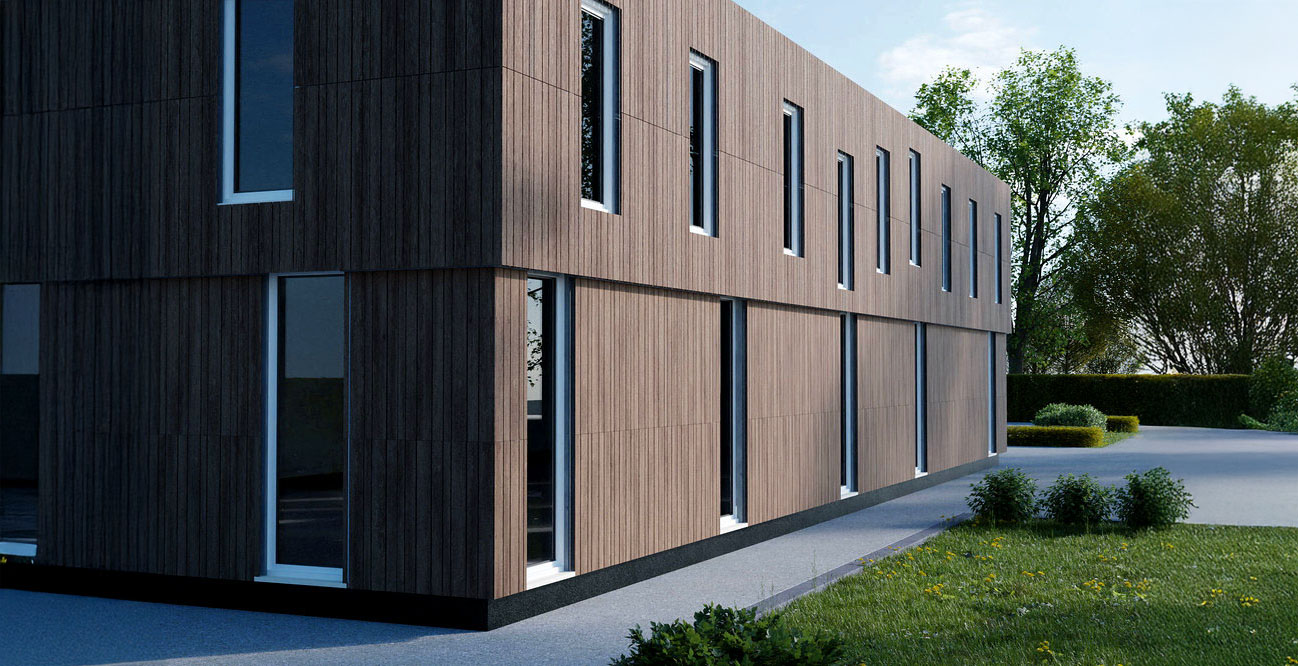 r&eacute;alisation bardage fa&ccedil;ade bambou Symphony